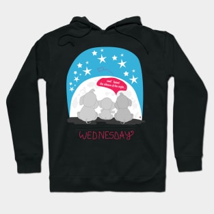 Silence night with Elephants family - Wear it on every Wednesday Hoodie